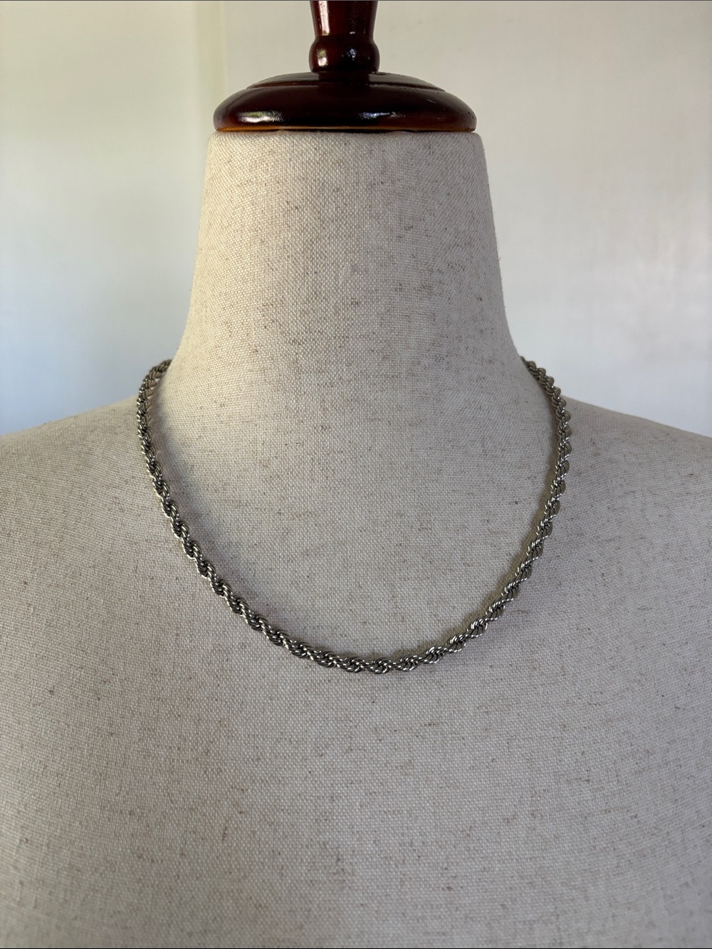 Silver Rope Chain Necklace